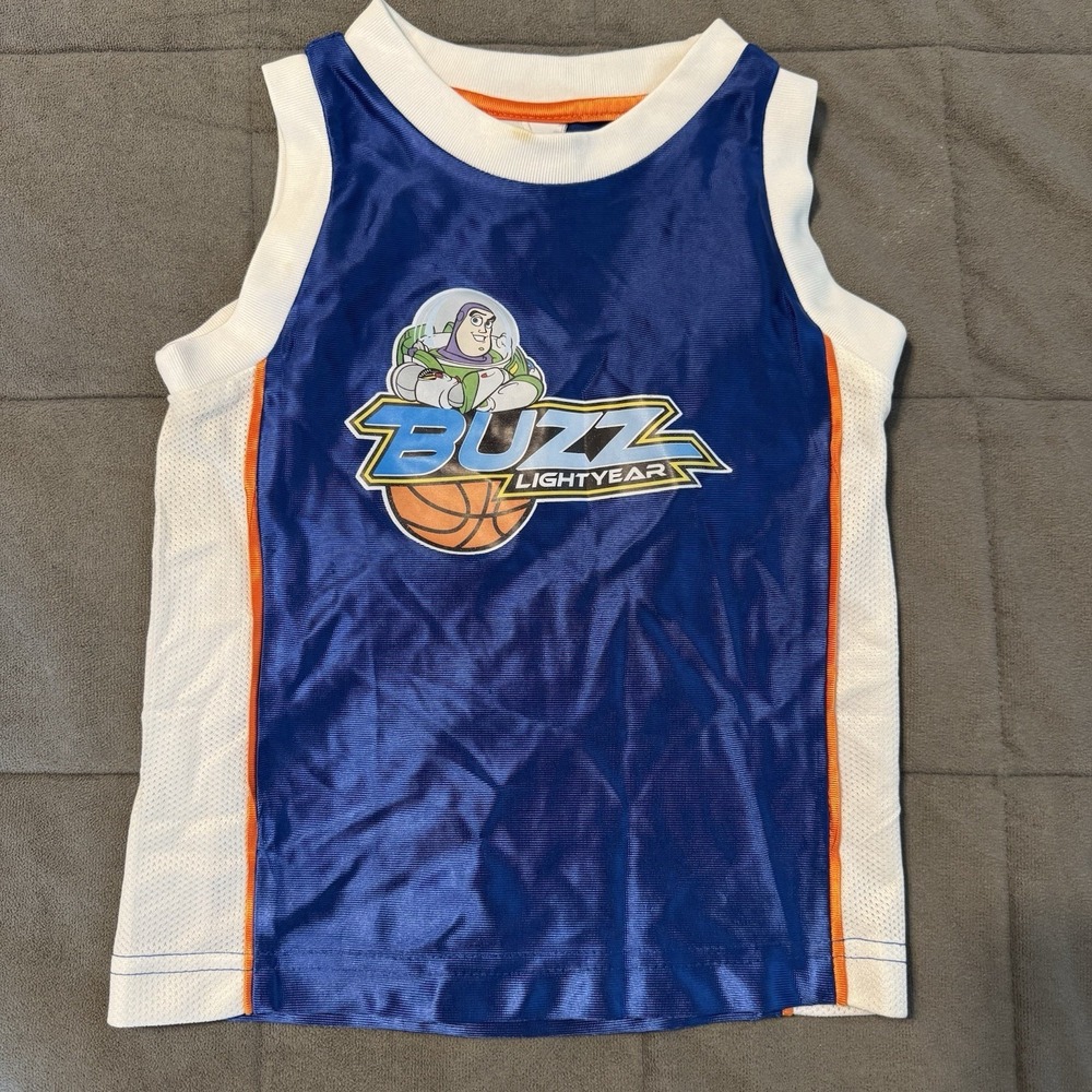 Vintage Toy Story Buzz Lightyear Tank Kids XXS 2/3 Jersey Y2K Shirt Pixar